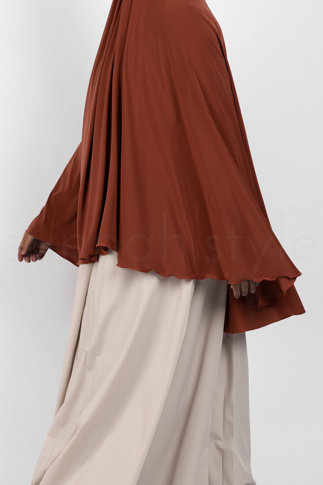 Sunnah Style Jersey Khimar Thigh Length Dark Amber